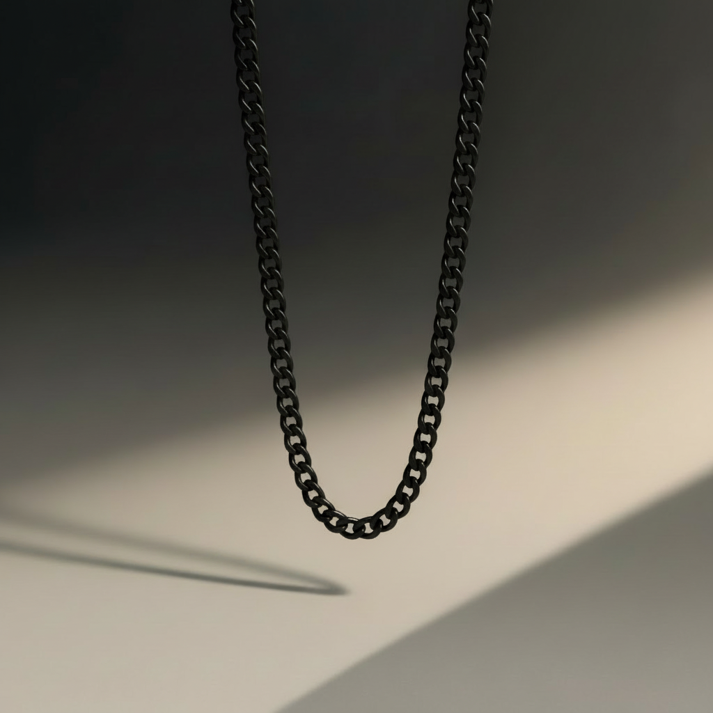 Classic necklace with rectangle pende...